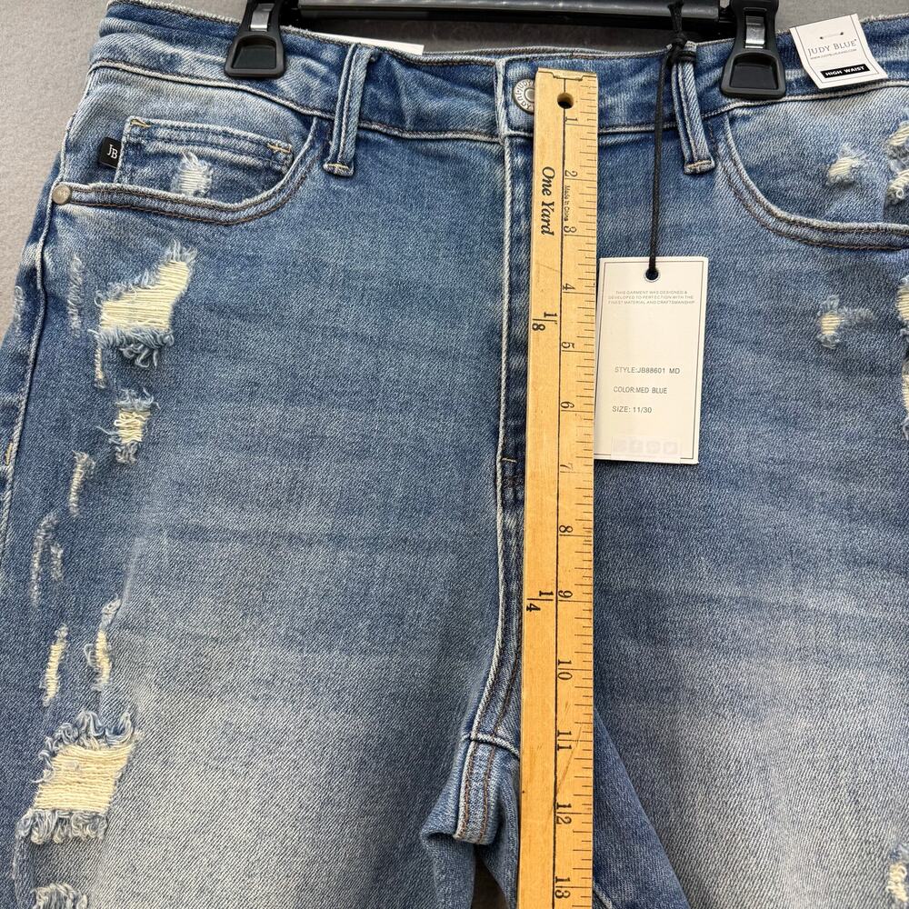 Judy Blue Jeans Women's 11/30 Blue Cropped Straight Leg High Waist NWT - Picture 12 of 14